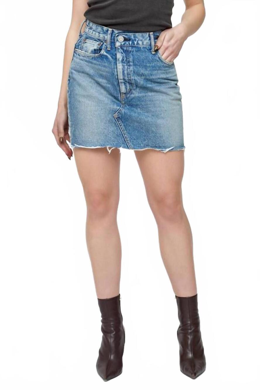 NEW MOUSSY thomoston asymmetric skirt in blue